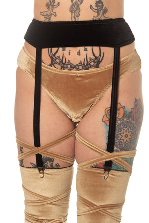 Velvet garter belt