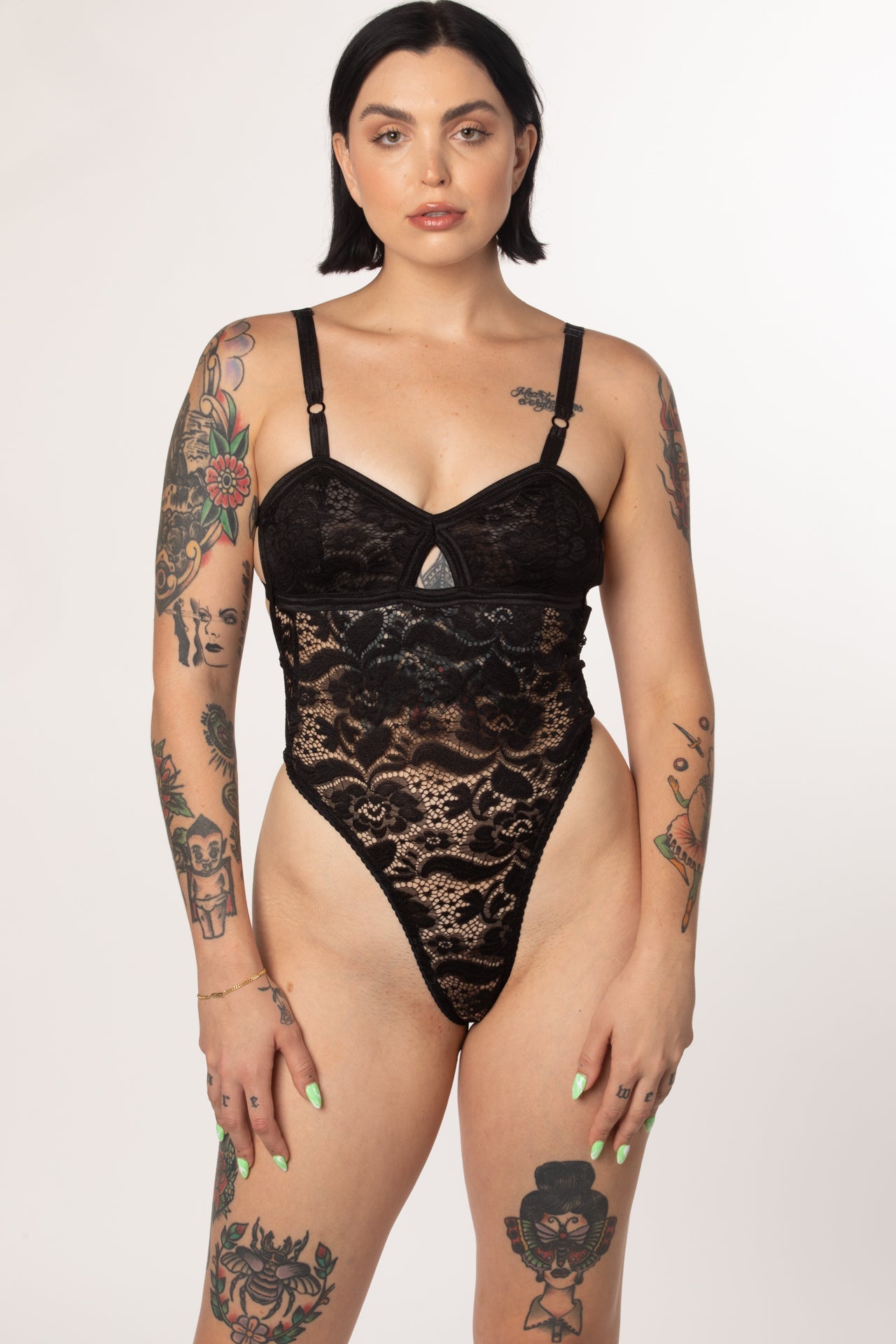 Lace thong bodysuit