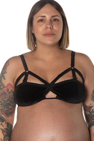 Velvet v strap nursing bralette