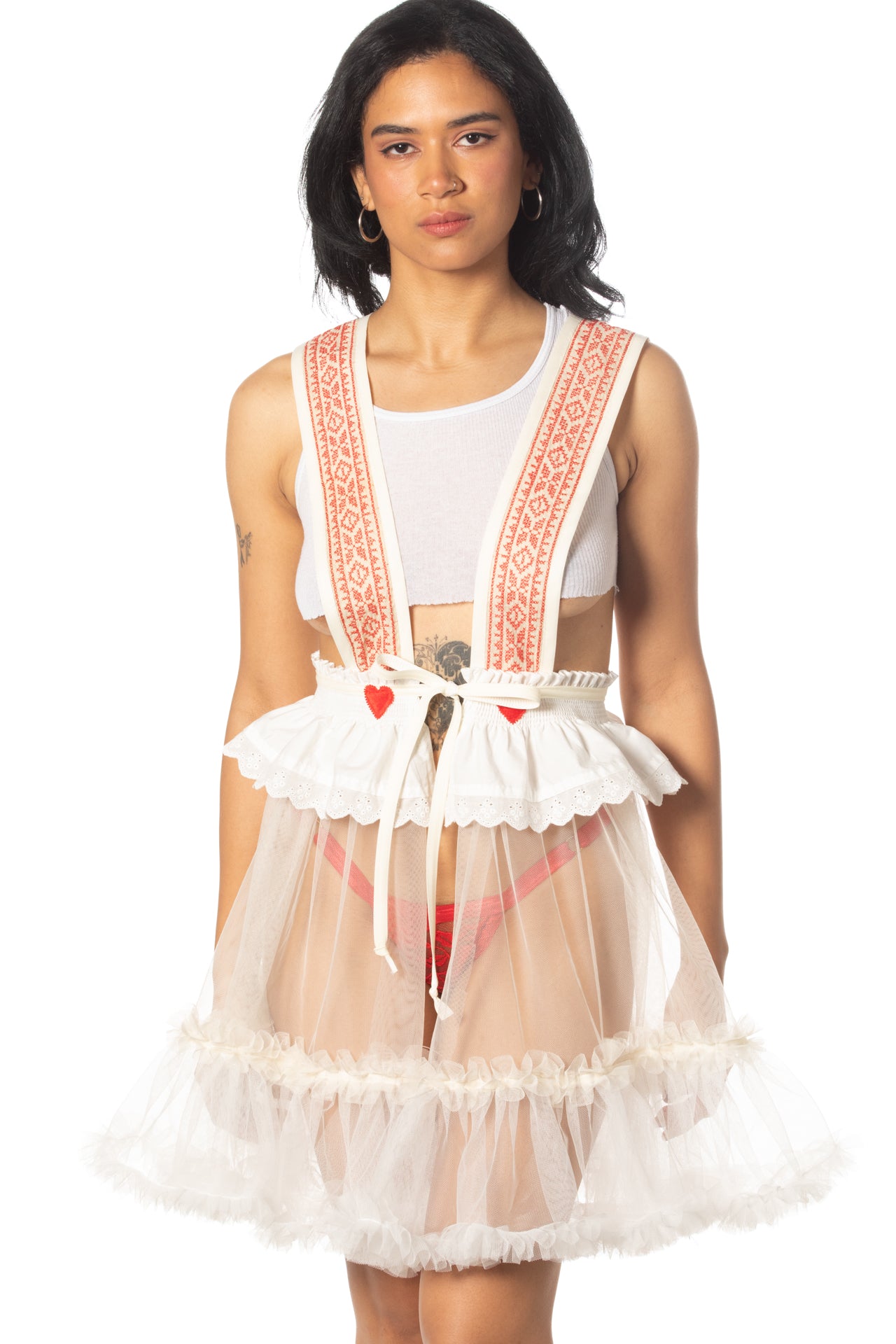 Spin the Bottle Suspender Skirt