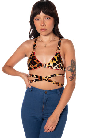 Velvet pirouette triangle bralette