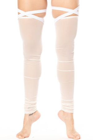 Mesh pirouette leg warmers