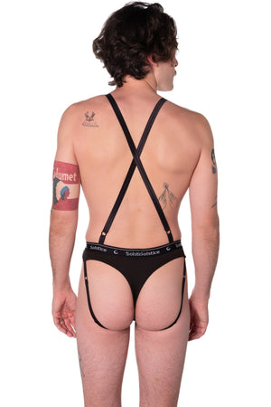 Cotton suspender harness jock