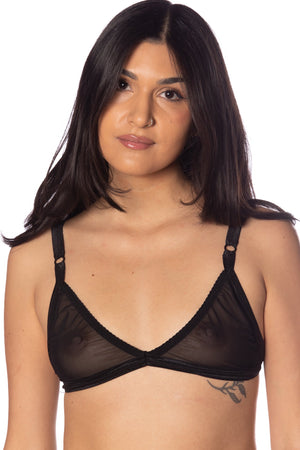 Mesh triangle bralette