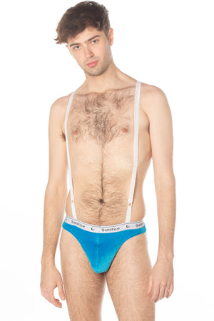 Velvet suspender harness jock