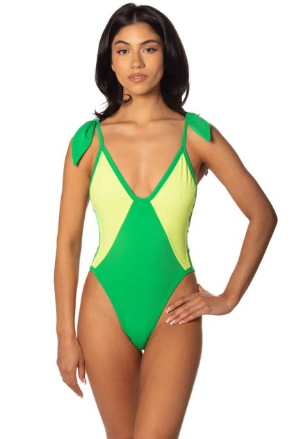 Grasshopper Deep-V One-Piece Swimsuit