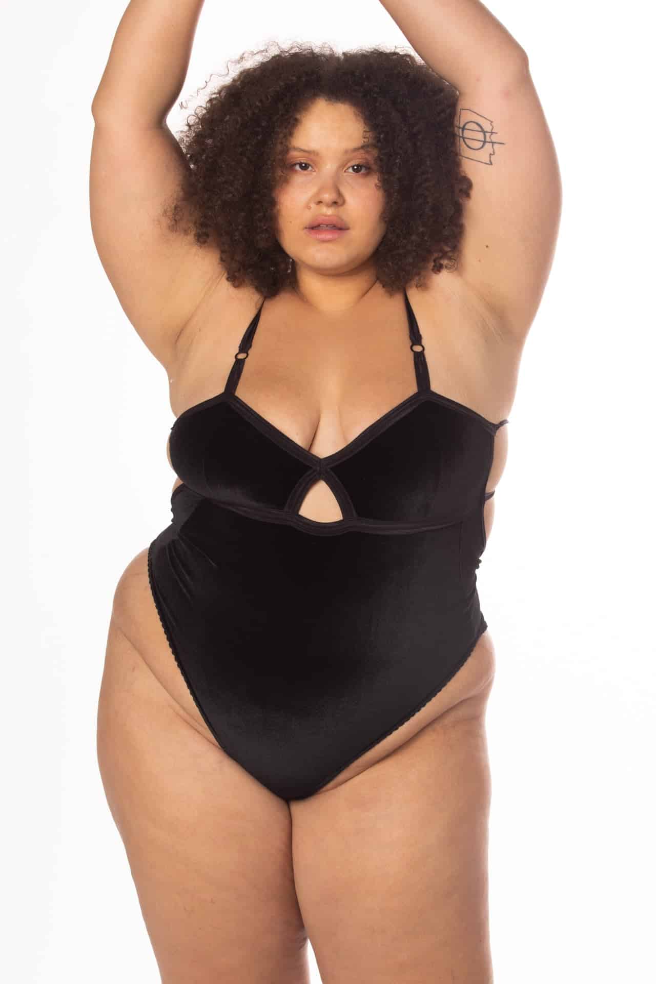 Velvet Thong Bodysuit