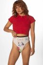 69 Tearz Printed Cotton High-Waist Thong Underwear
