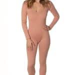 Swan Lake Ribbed Knit Long Sleeve Catsuit