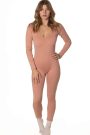 Swan Lake Ribbed Knit Long Sleeve Catsuit