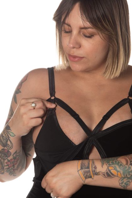 Velvet V-Strap Nursing Bodysuit