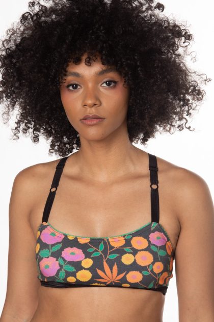 Ultra Chronic Printed Cotton Cross Back Bralette