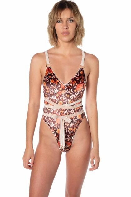 Velvet pirouette v-neck thong bodysuit