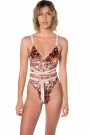 Velvet pirouette v-neck thong bodysuit