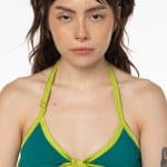 Monstera Tie Halter Swim Top