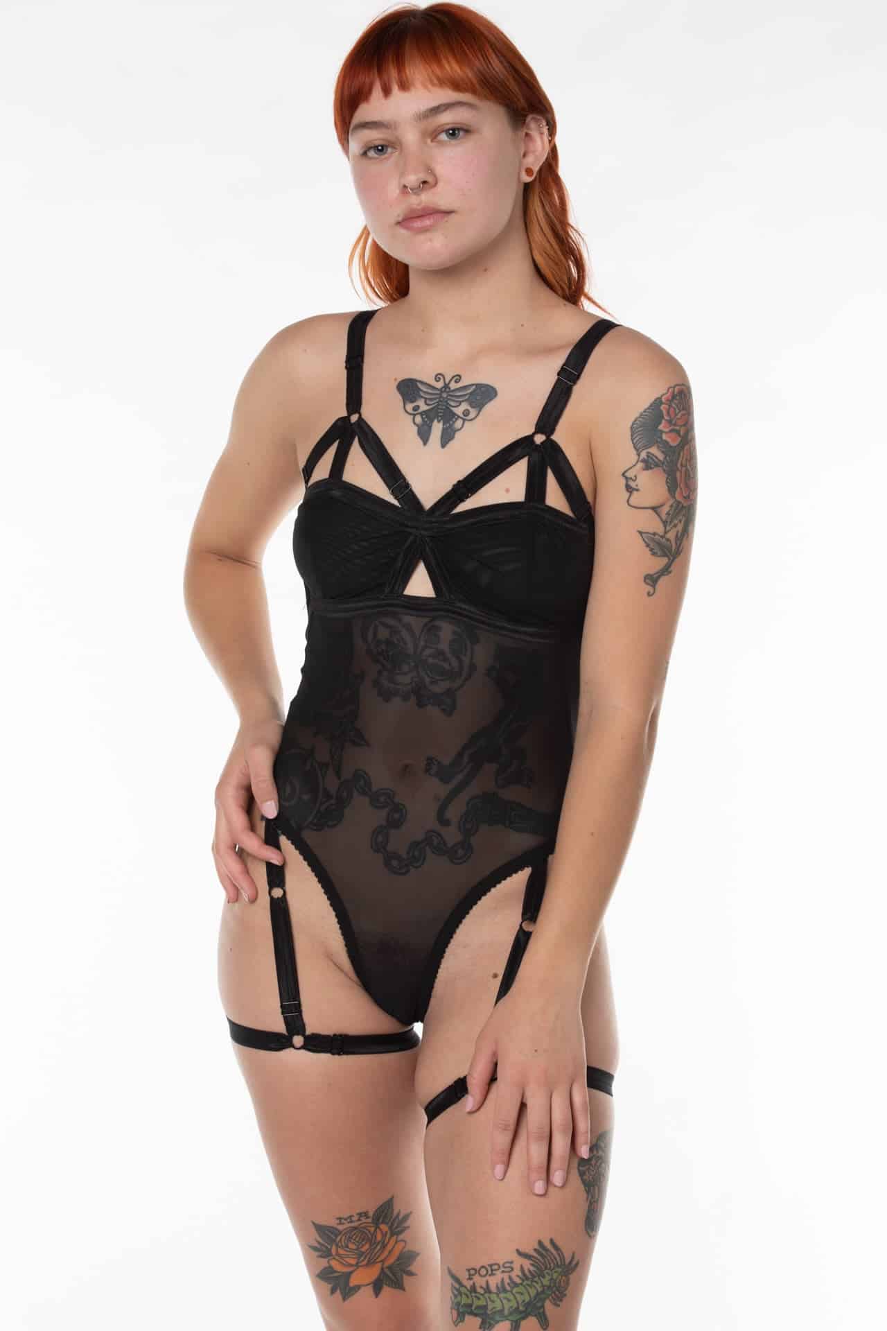 Jag Mesh Harness Thong Bodysuit