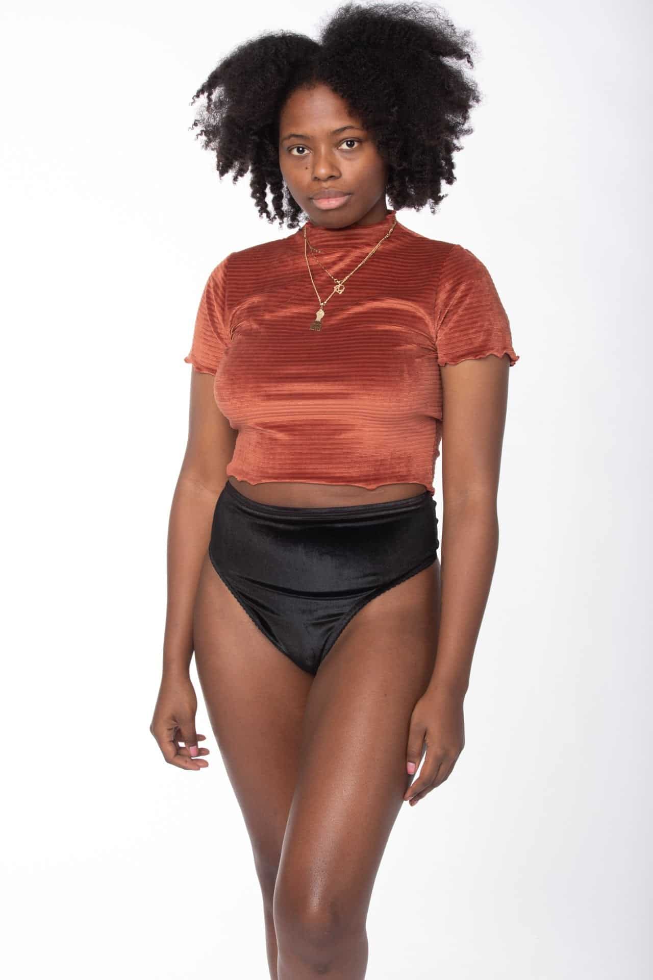 Velvet High-Waisted Thong Underwear