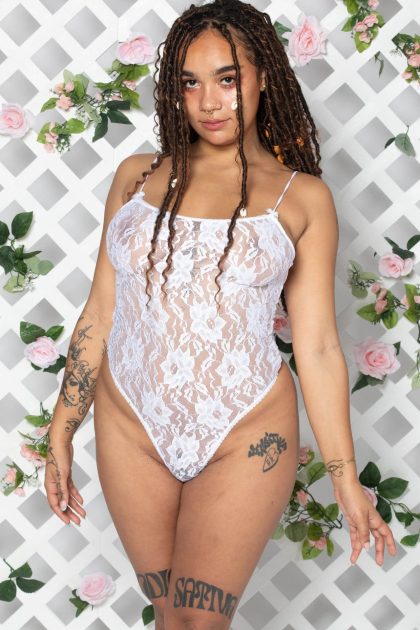 Lace Strappy Thong Bodysuit
