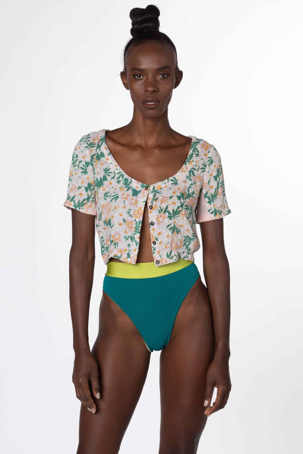 Monstera High Waisted Cheeky Swim Bottom