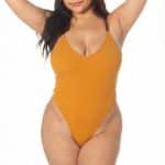 Cotton Deep V Bodysuit