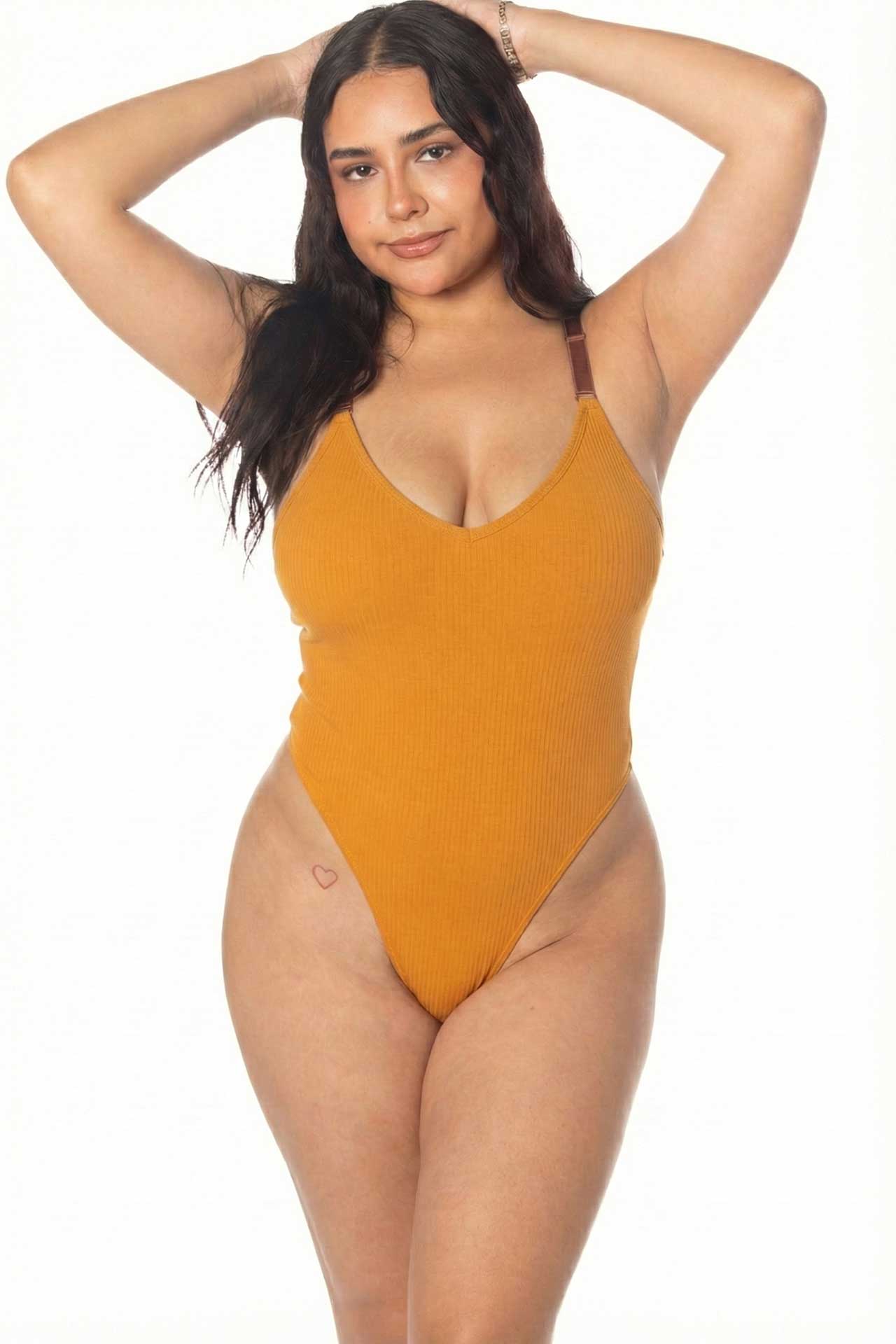 cotton deep v body suit